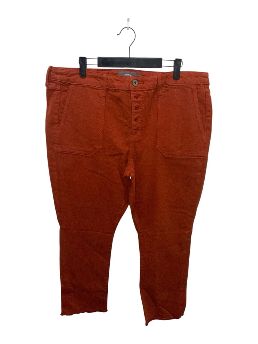 torrid Rust Button-Front Cropped Pants - Picture 3 of 6